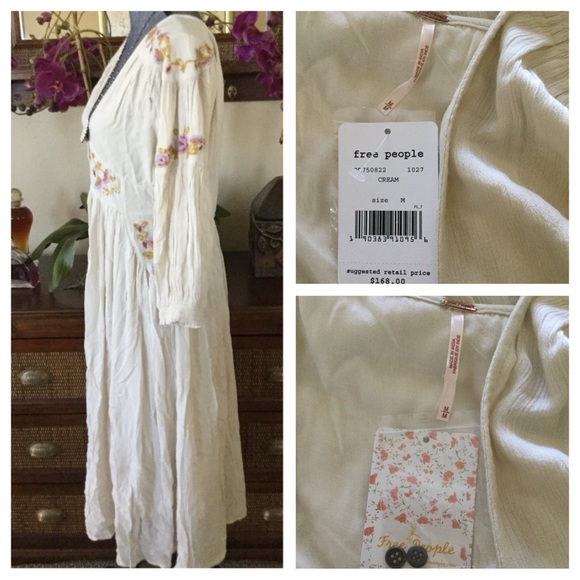 Free People Day Glow Cream Midi Dress. NWT. - Picture 5 of 8